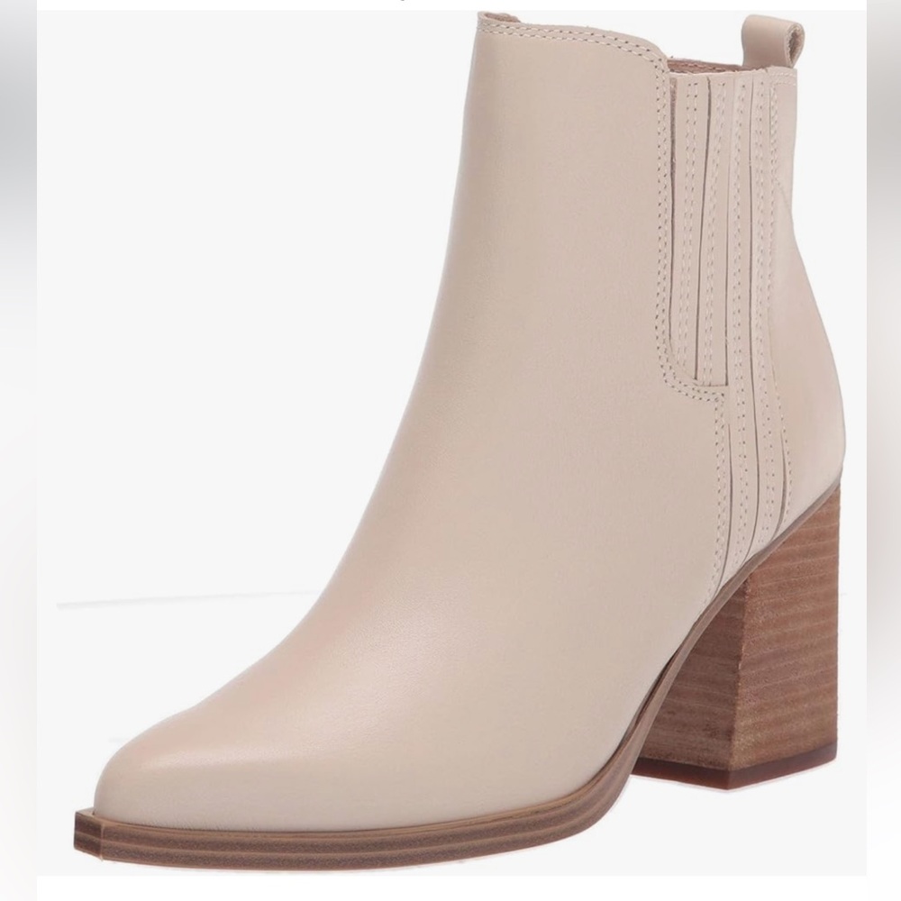Steve Madden Karley Cream Faux Leather Booties